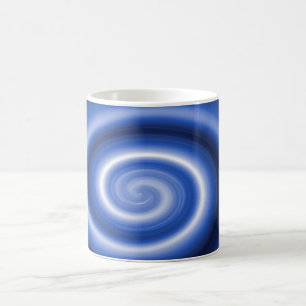 Caneca De Café Padrão espiral azul brilhante