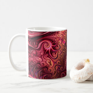 Caneca De Café Padrão Espiral Da Carmina De Burgundy Colorida abs