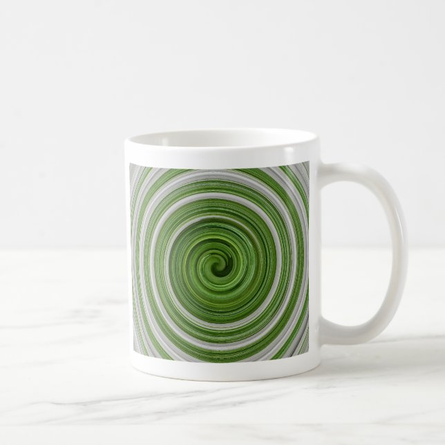 Caneca De Café Padrão espiral verde e branco (Direita)