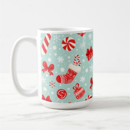 Caneca De Café Padrão Estético de Natal Doce