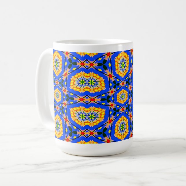 Caneca De Café Padrão estético floral (Frente Esquerda)