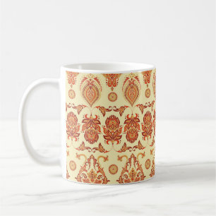 Caneca De Café Padrão Étnico Floral Folclórico Batik