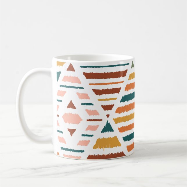 Caneca De Café Padrão Etnico Tribal Argyle Sem Olhos (Esquerda)
