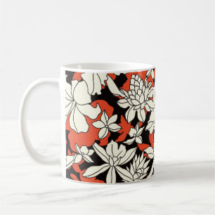 Caneca De Café Padrão Exótico Sem Olhos De Flor Tropical