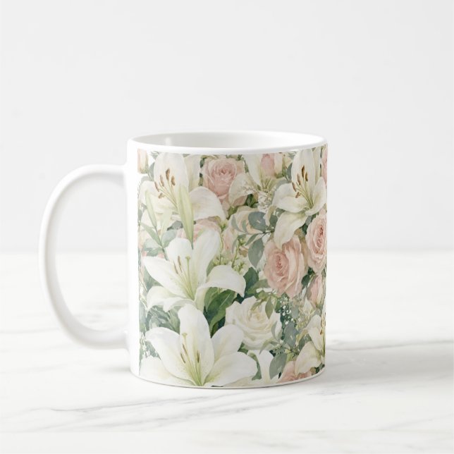 Caneca De Café padrão floral (Esquerda)
