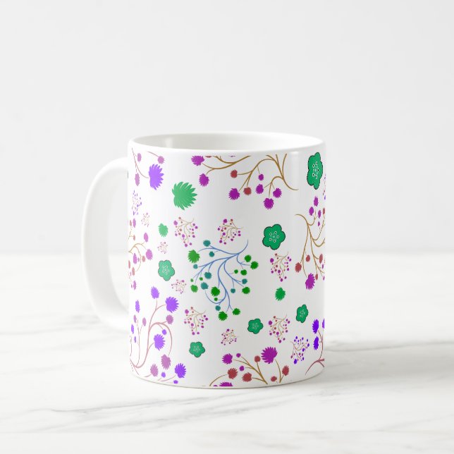 Caneca De Café Padrão floral (Frente Esquerda)