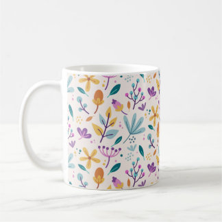 Caneca De Café Padrão Floral