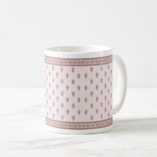 Caneca De Café Padrão Floral A Rosa De Cogumelo