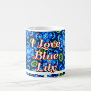 Caneca De Café Padrão Floral abstrato Azul