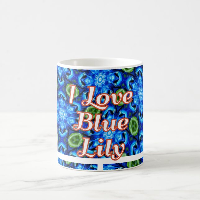 Caneca De Café Padrão Floral abstrato Azul (Centro)