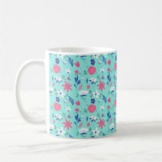 Caneca De Café Padrão floral alegre