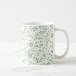 Caneca De Café Padrão Floral Botânico Elegante – Natureza Minimal