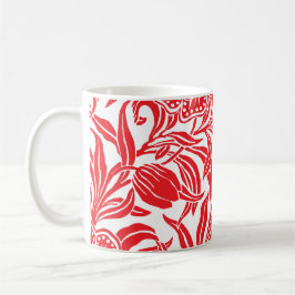 Caneca De Café Padrão Floral Botânico Vintage Art Nouveau
