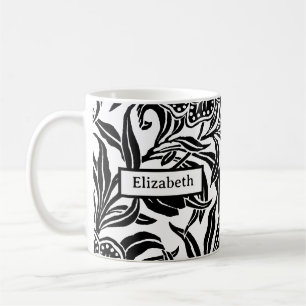 Caneca De Café Padrão Floral Botânico Vintage Art Nouveau