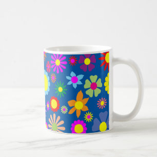 Caneca De Café Padrão floral colorido