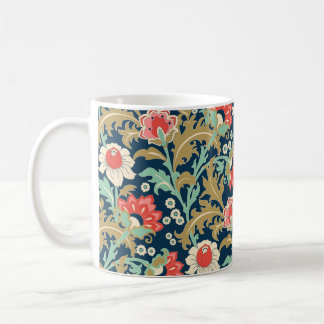 Caneca De Café Padrão floral colorido sem costura no estilo popul