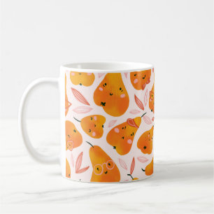 Caneca De Café Padrão floral com orquídeas brancas, isolado em 