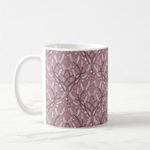 Caneca De Café Padrão Floral da Lavanda Elegante