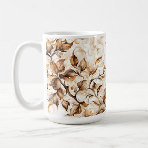 Caneca De Café Padrão Floral de café manchado - Viciados em café