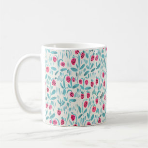 Caneca De Café Padrão floral de cor aquosa sem costura na textur