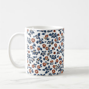 Caneca De Café Padrão Floral de Flores Delicadas
