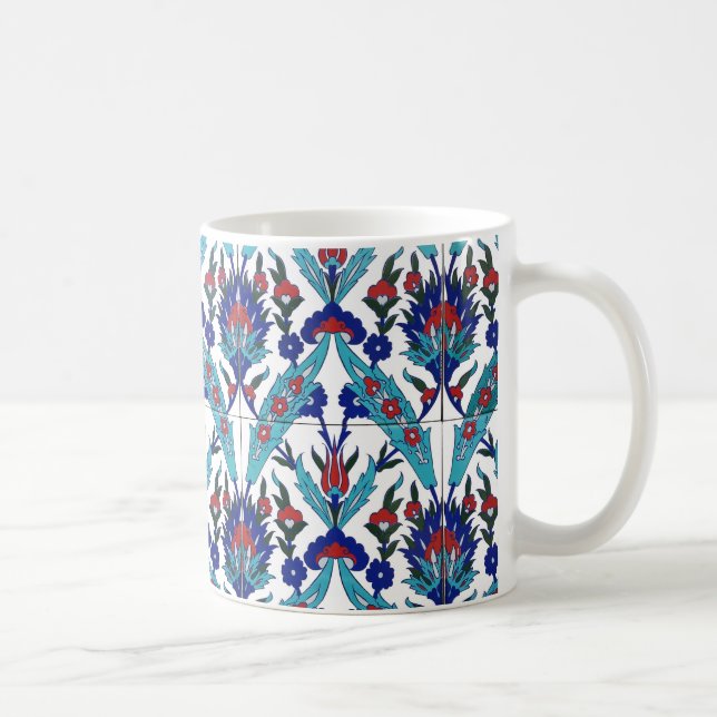 Caneca De Café Padrão Floral de Iznik Turco (Direita)