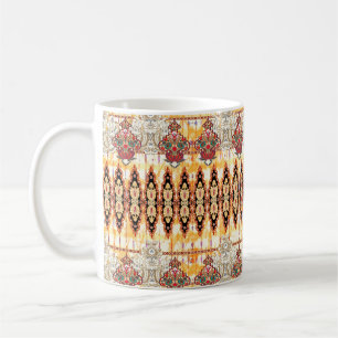 Caneca De Café Padrão floral de mouro étnico sem costura