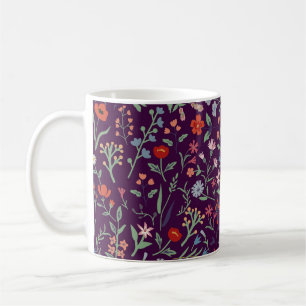 Caneca De Café Padrão floral decorativo sem costura.