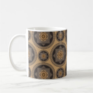 Caneca De Café Padrão Floral do Abstrato de Luxury Mandala