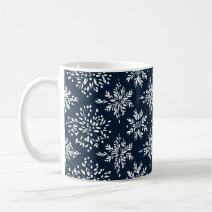 Caneca De Café Padrão Floral dos Flocos de Neve