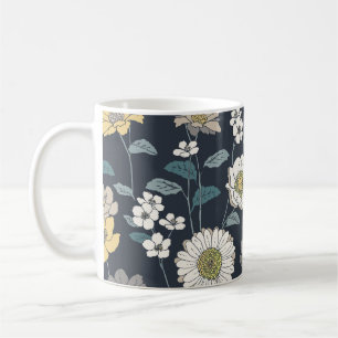 Caneca De Café Padrão floral e artístico sem costura desenhado à