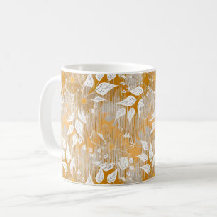 Caneca De Café Padrão floral elegante.