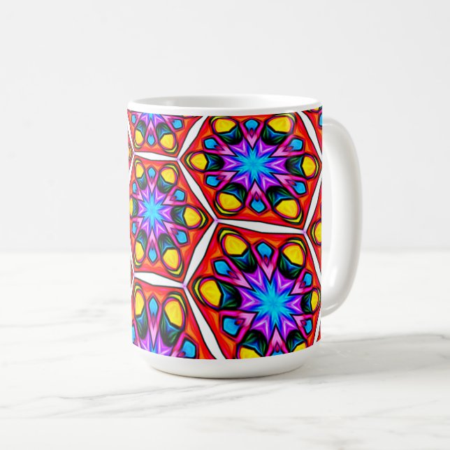 Caneca De Café Padrão Floral Elegante Abstrato (Frente Esquerda)