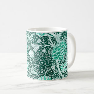 Caneca De Café Padrão Floral Esmeralda Verde de William Morris