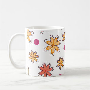 Caneca De Café padrão floral flores desenho floral flo botânico