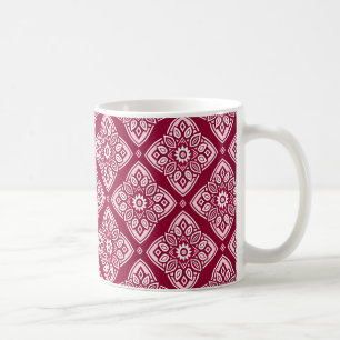 Caneca De Café Padrão Floral Geométrico Elegante Boho