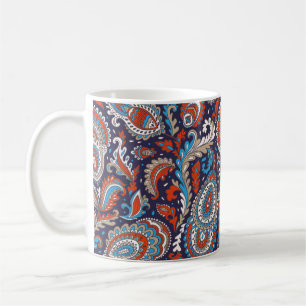 Caneca De Café Padrão floral índio de medalhão. Mães étnicas