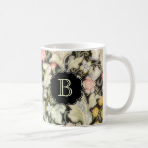 Caneca De Café Padrão Floral Leicester com Monograma