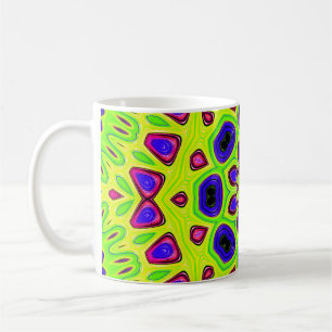 Caneca De Café Padrão floral moderno. Ilustração de rasterização.