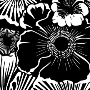 Caneca De Café Padrão Floral Preto Branco Estética Botânica Ousad