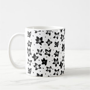 Caneca De Café Padrão Floral Reconstruído - Gótico acromático