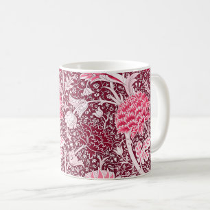 Caneca De Café Padrão Floral Rosa Dourado William Morris