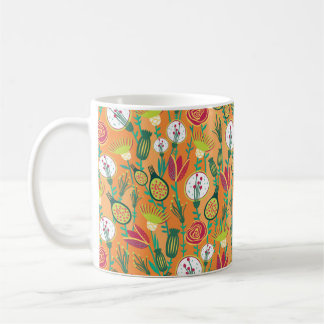 Caneca De Café Padrão floral sem costura colorida