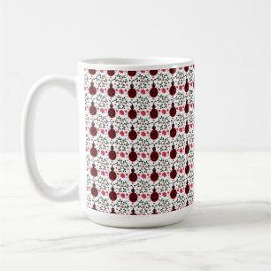 Caneca De Café Padrão Floral Sem Costura de Joaninha Fofa
