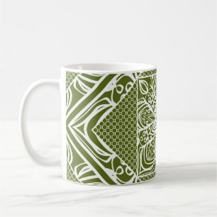 Caneca De Café Padrão floral sem costura. Vintage illustr