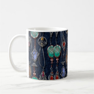 Caneca De Café Padrão floral sem soldadura, fundo no art nouveau