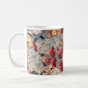 Caneca De Café Padrão floral sem soldadura, fundo no art nouveau