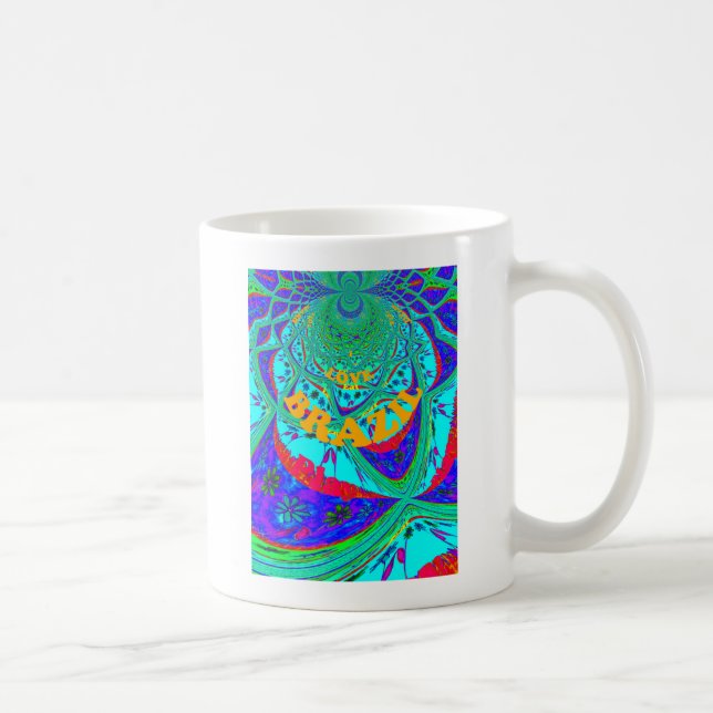 Caneca De Café Padrão Floral Vibrante: O Ama De Homenagem Brasile (Direita)