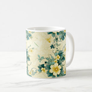 Caneca De Café Padrão Floral Vintage (4)