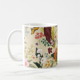 Caneca De Café padrão floral vintage sem descontinuidades. Fl ex